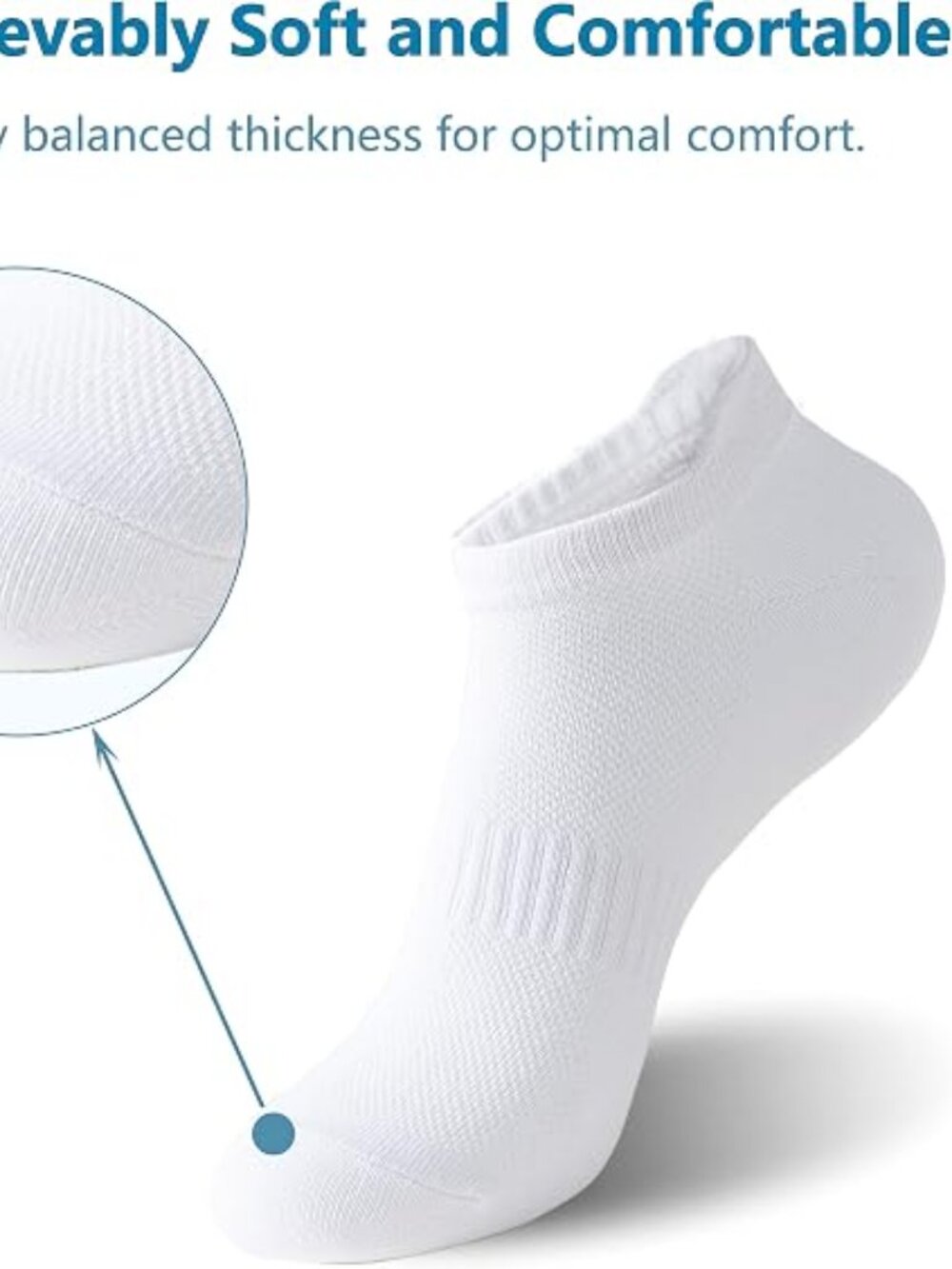 Womens Ankle Socks Athletic Cotton Running Low Cut Socks with Tab 6 Pairs 6to9